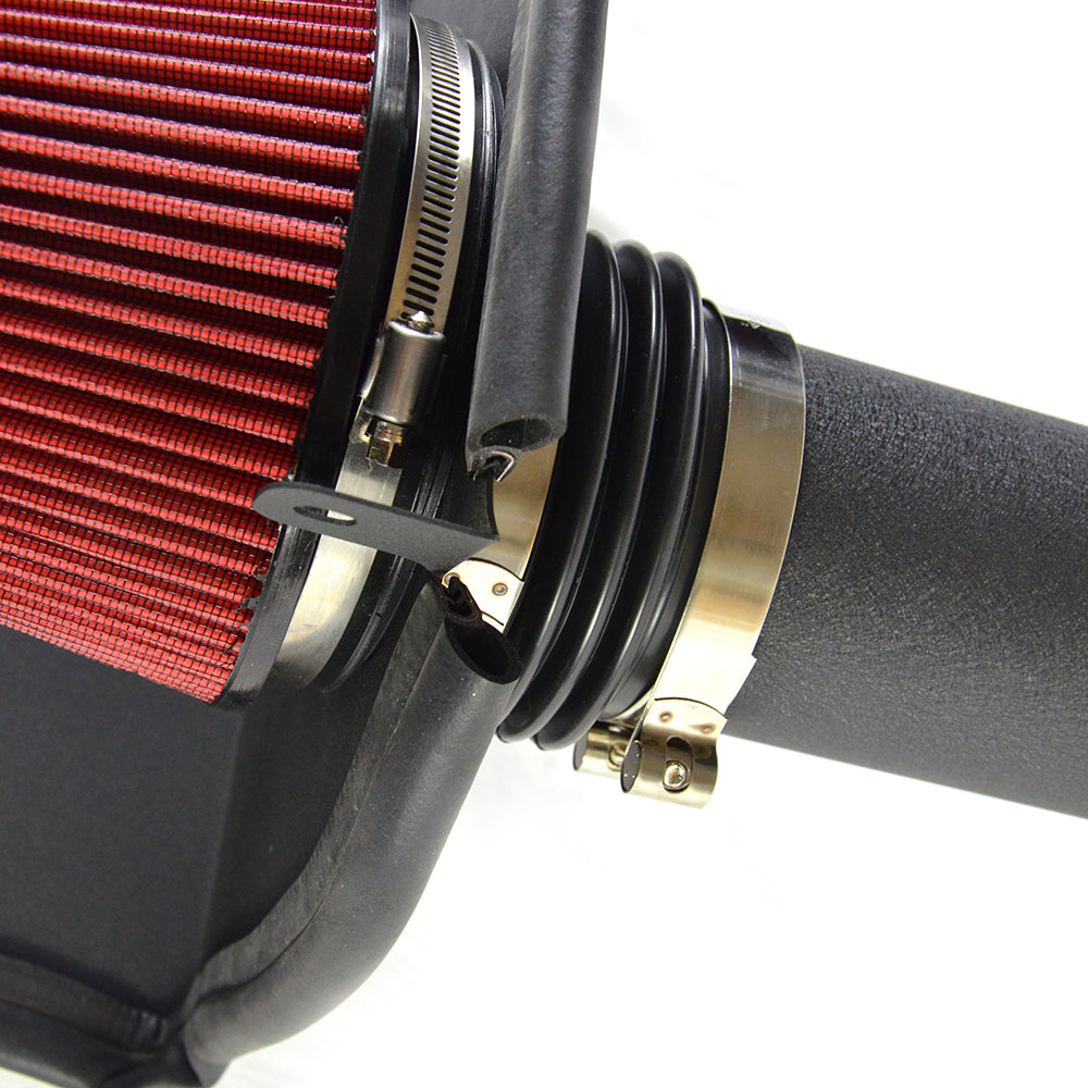 Intake Pipe with Black Wrinkle & Red Air Filter for 2005-2010 Dodge/Chrysler V8 5.7L/6.1L