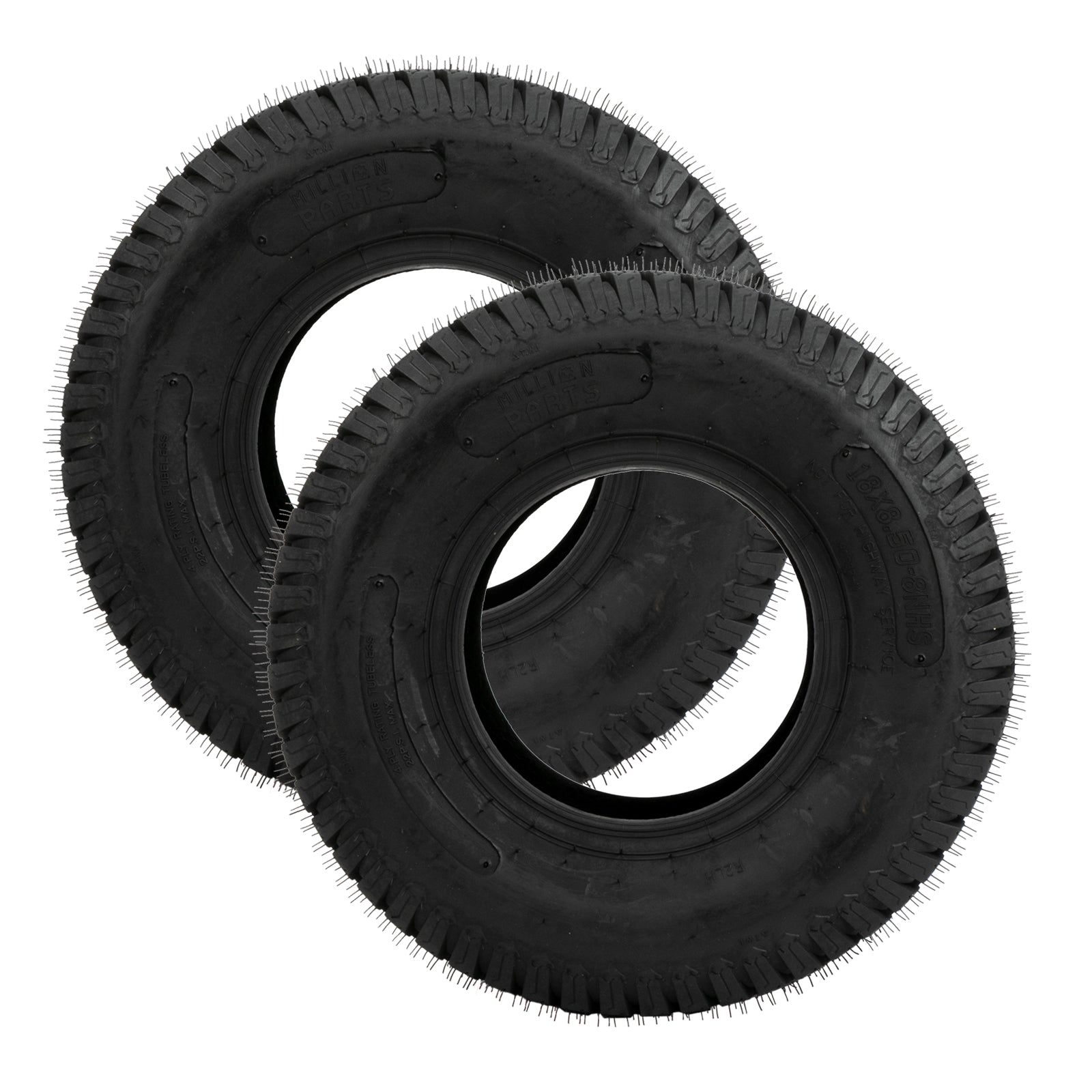 Two * 18x8.50-8 18x8.50-8 Garden Lawn Mower Turf Tires 4PR P332 PSI:22