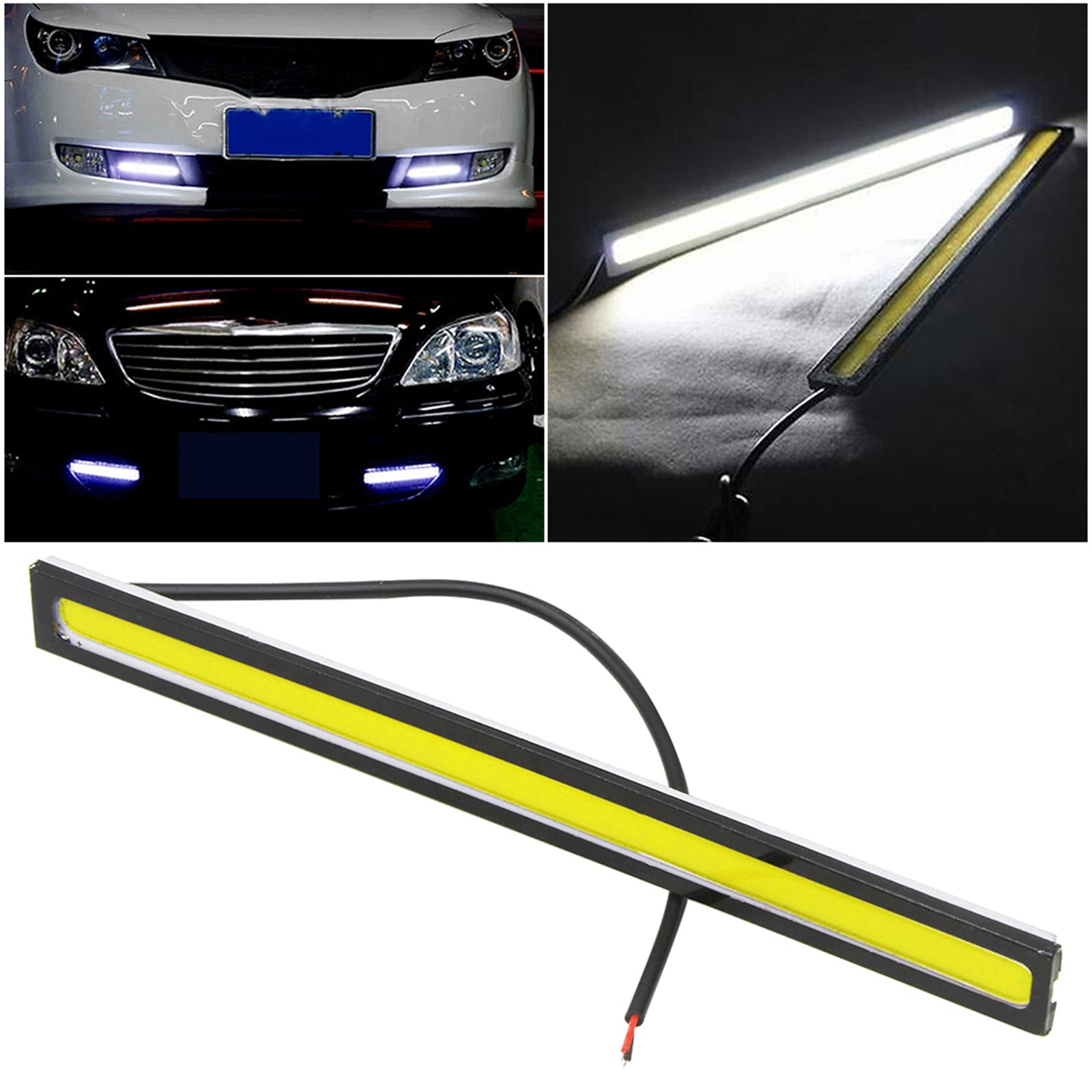 12V LED STRIP DRL DAYTIME RUNNING LIGHTS FOG COB CAR LAMP DRIVING WHITE US