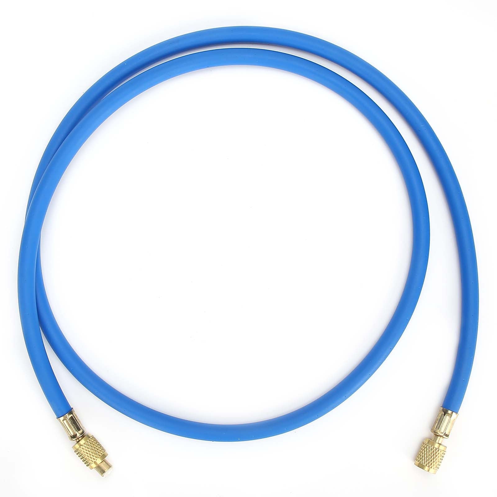 Fluoridation Refilling Dual Gauge Valve Accessory Refrigerant Charging Valve with 1.5m Hoses Blue