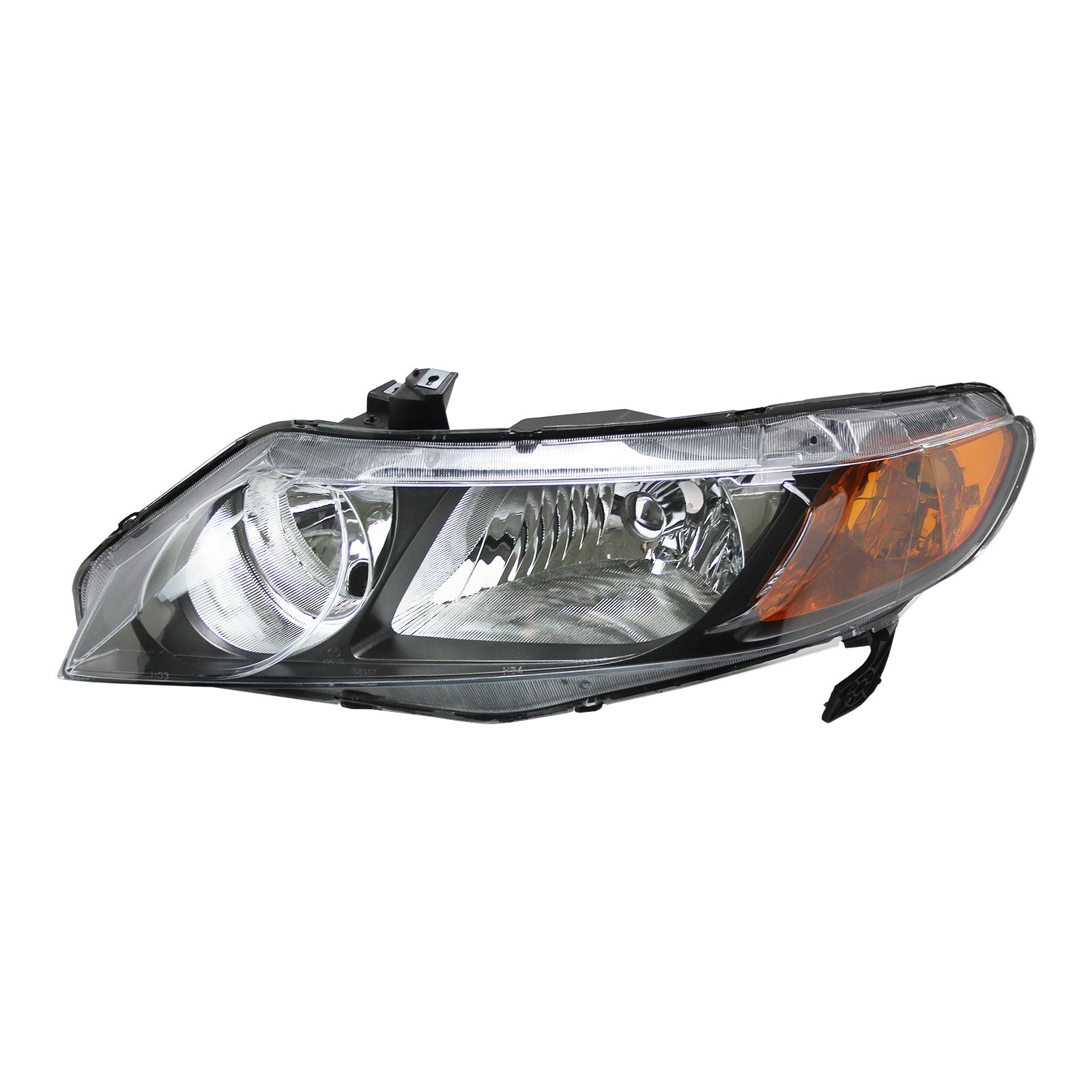 Headlights Lamps Black Housing Amber Corner Pair for 2006-2011 Honda Civic Sedan