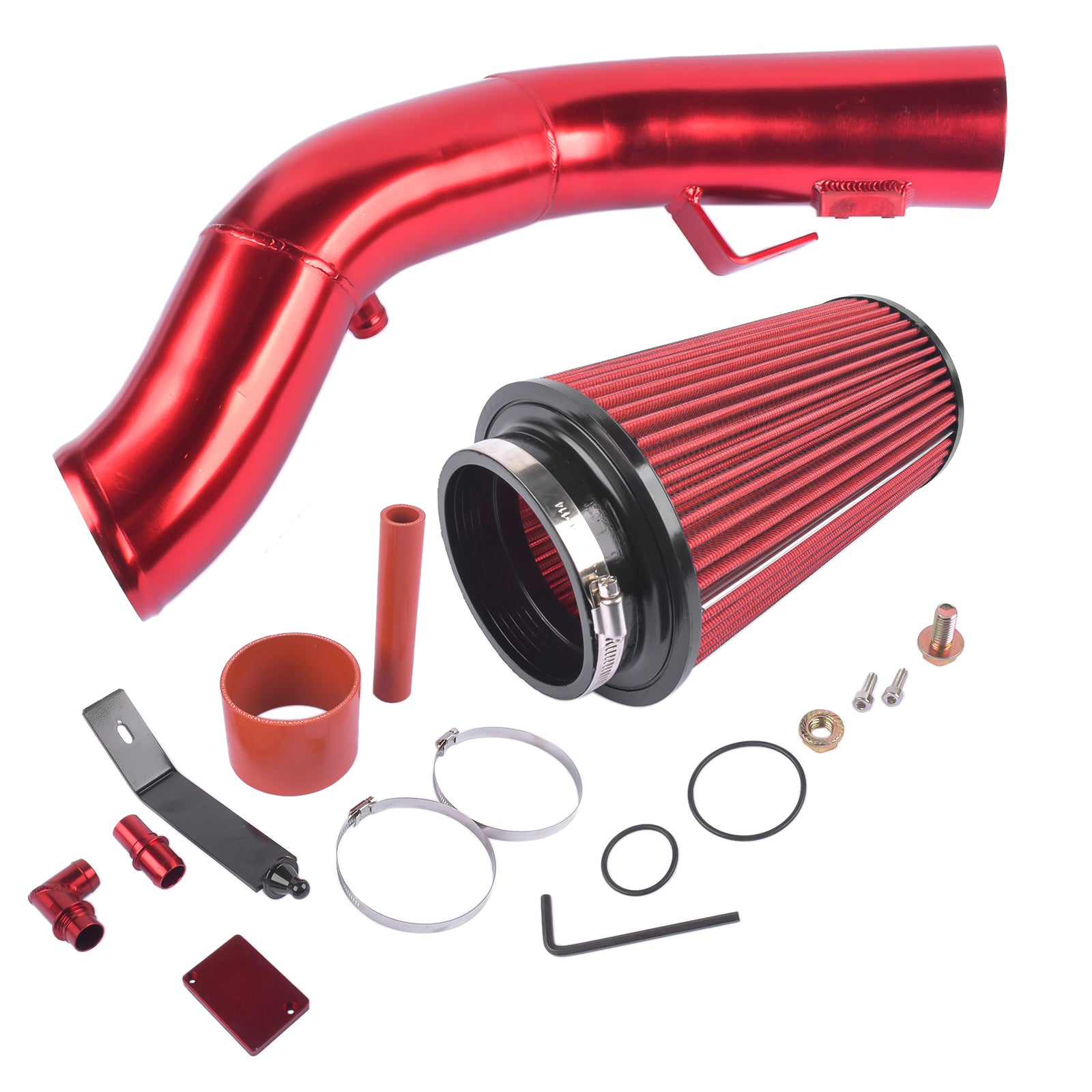 Cold Air Intake Kit (Red) for Ford F-250 F-350 F-450 F-550 Powerstroke Diesel 6.0L 2003 2004 2005 2006 2007