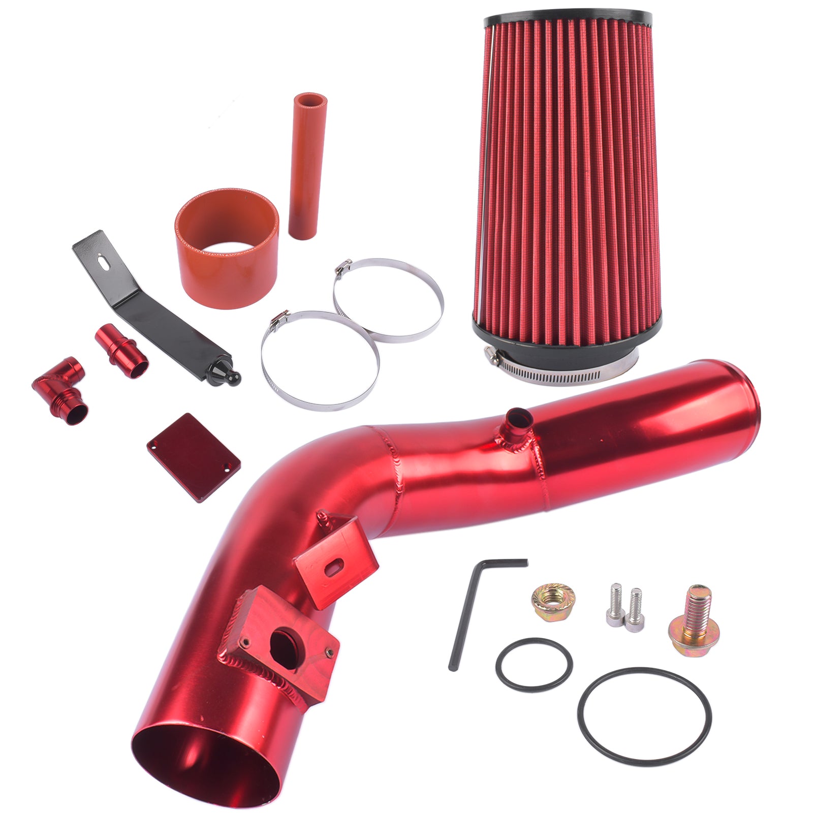 Cold Air Intake Kit (Red) for Ford F-250 F-350 F-450 F-550 Powerstroke Diesel 6.0L 2003 2004 2005 2006 2007