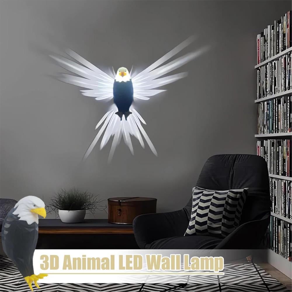 3D Eagle Wall Lamp Projector - Modern Creative Atmosphere Lighting for Halloween & Christmas